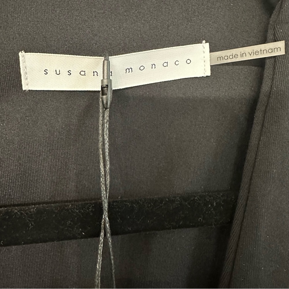 NWT Susana Monaco Black Deep V-Neck Cut out Back Dress Size Small - Picture 10 of 13